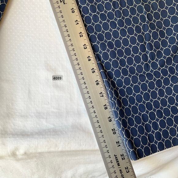 Talbots Women Capri Pants size 16 Blue Mid Rise Stretch Slim Fit Polka Dots - Picture 4 of 11